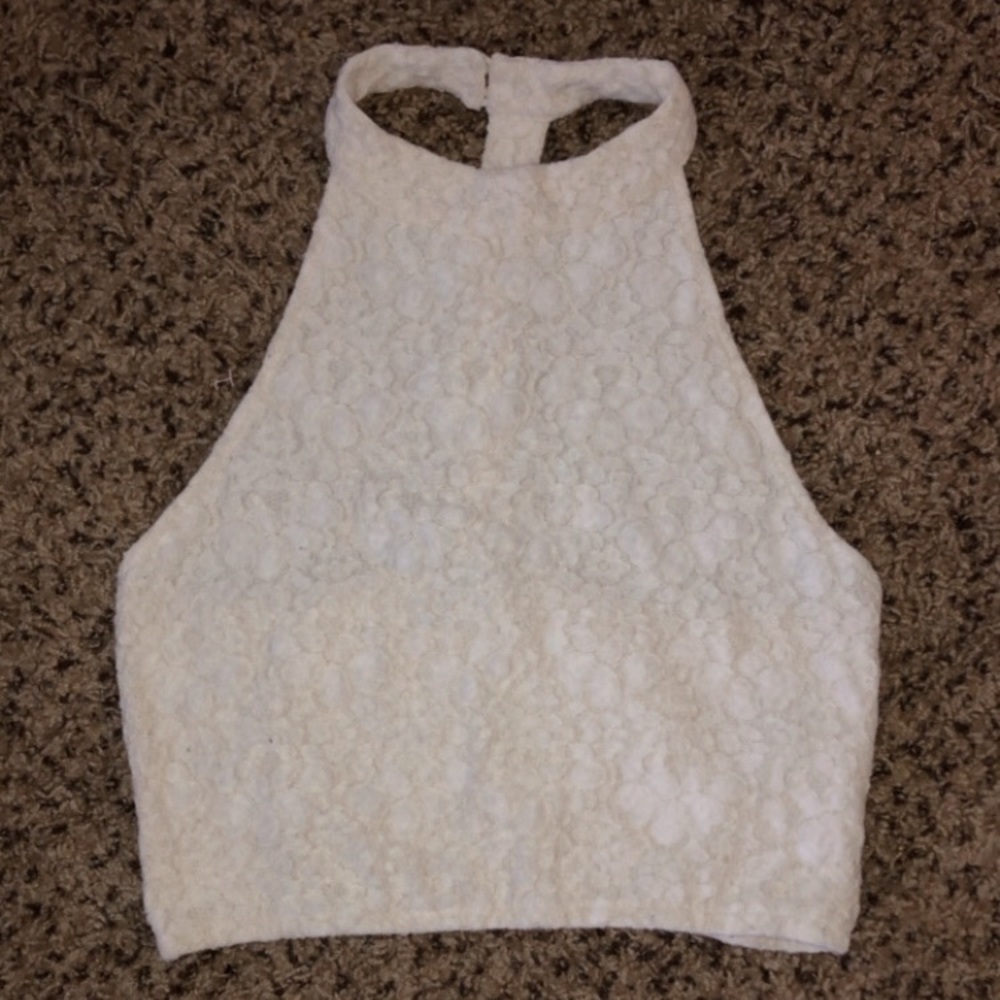 White strappy halter top